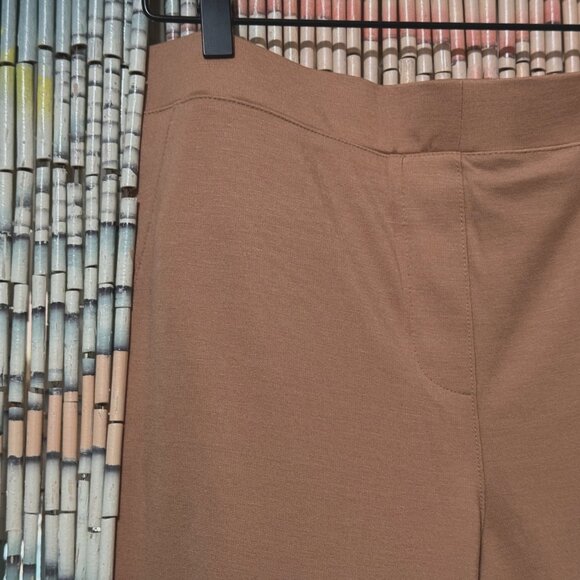 Iman Global Chic Slip into Slim Perfect Ponte Boot-Cut Pant, Camel, Large - Picture 6 of 13